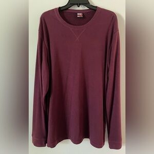 32 Degree Heat Men’s 2XL Maroon Long Sleeve Crew Neck Shirt